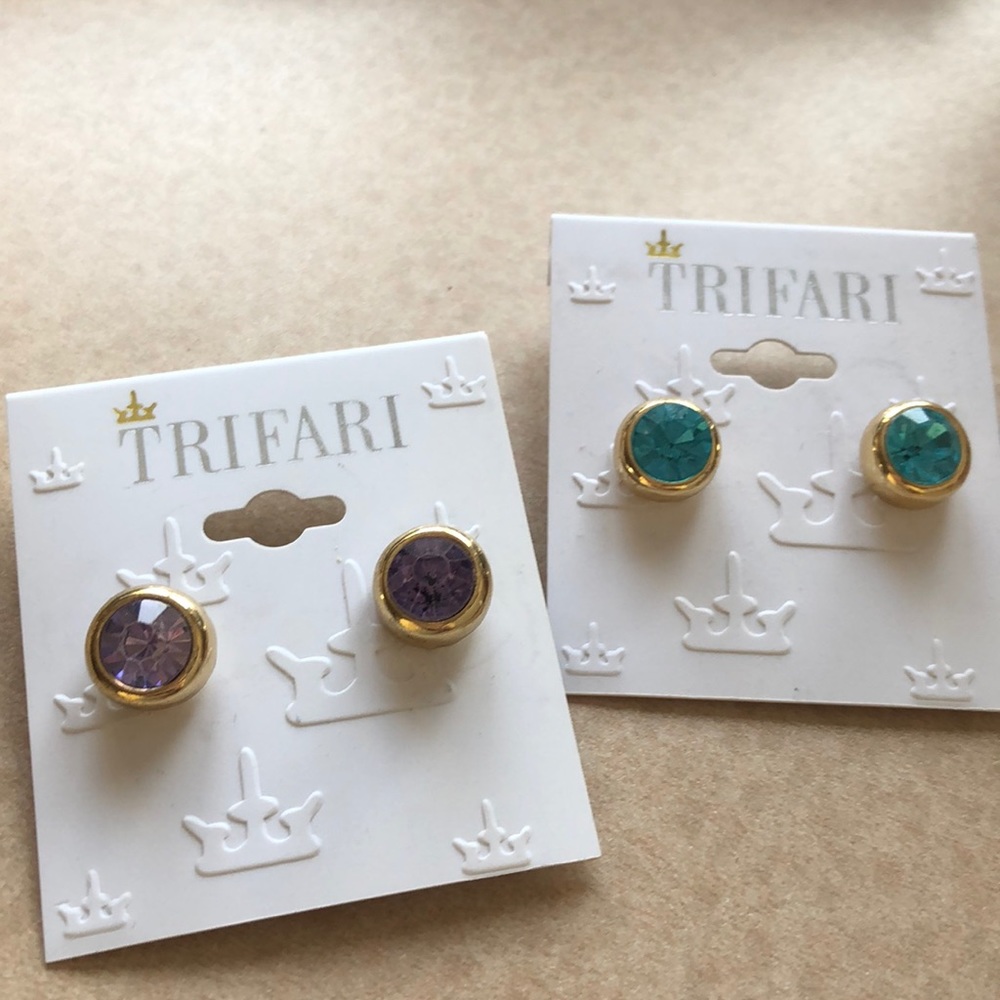 Turquoise and purple earrings
